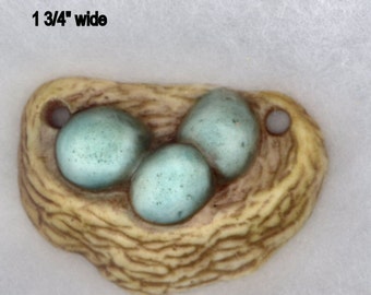 Porcelain Pendant...Little Robins Nest with Aqua Eggs