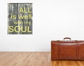Completely Customized All is Well with My Soul size 16 x 20 Gallery Wrapped Canvas Yoga Studio Artwork Easy Hanging