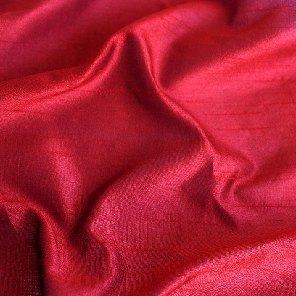 Deep Red Art Silk Fabric By The Yard Silk Curtain Fabric
