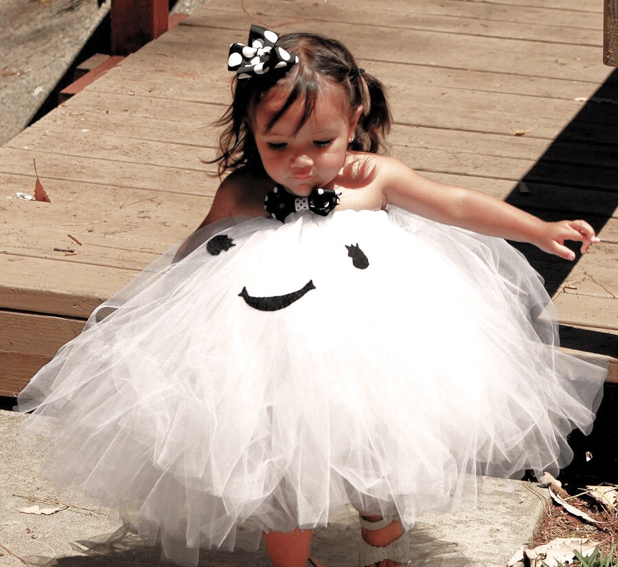 Girls Ghost Tutu Halloween Costume Little Ghost Tutu Dress
