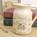 Vintage Pitcher or Jug with Heartland Folk Art Design for Rustic Farmhouse Cottage