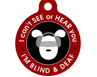 Blind and Deaf Pup Medical Id Tag - Dog Medical Alert Pet Tag, ID Tag ...