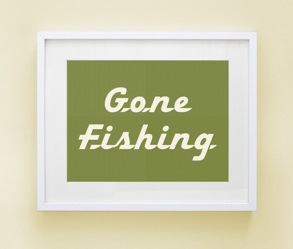 Items similar to Gone Fishing - PRINTABLE Art, Instant Download ...