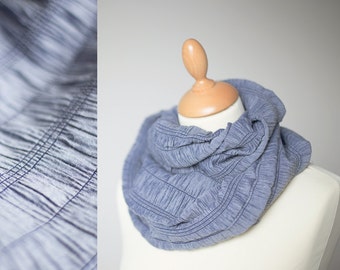 Textured Chambray Versatile Scarf Cowl Loop Infinity Embossed blue jean modern minimalist holiday
