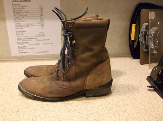 double h lace up work boots