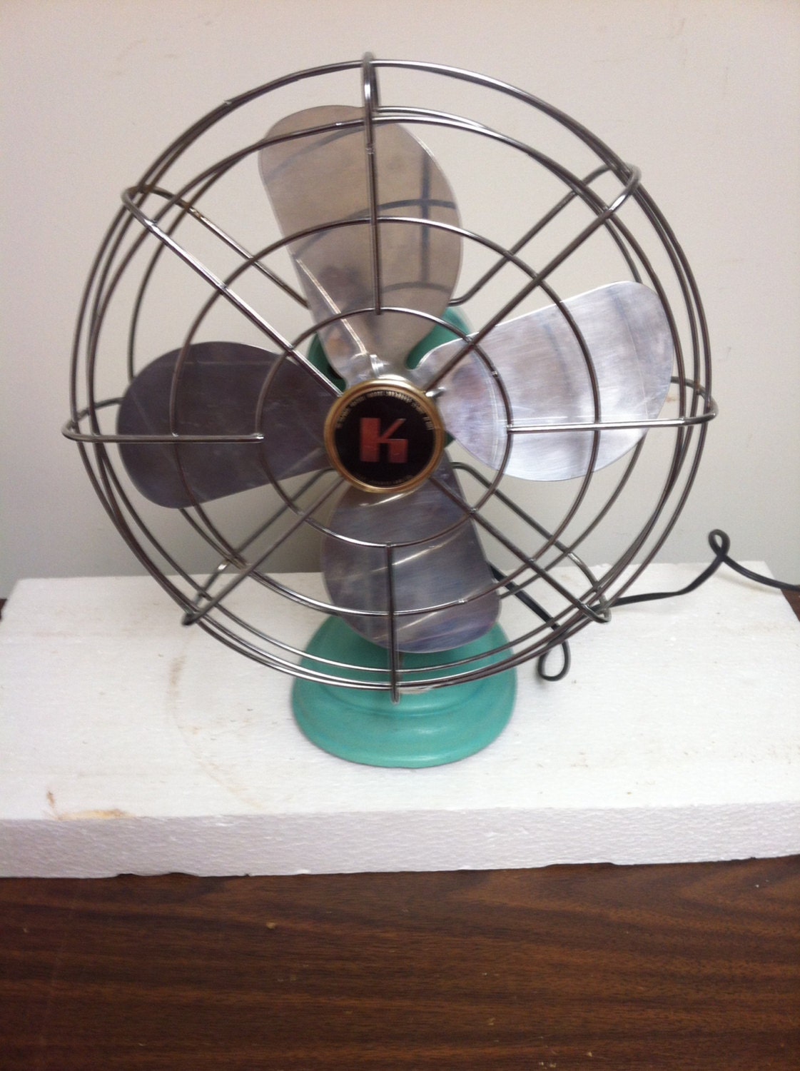 Vintage Mid Century Kenmore Oscillating Fan Aqua by ShaysRevival