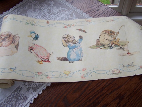 Vintage Beatrix Potter Wallpaper Border