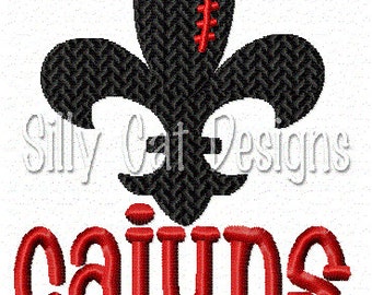 Cajuns Football Fleur De Lis Embroidery Design