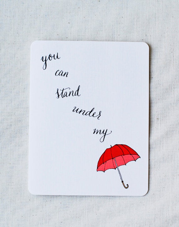 You Can Stand Under My Umbrella Blank Card