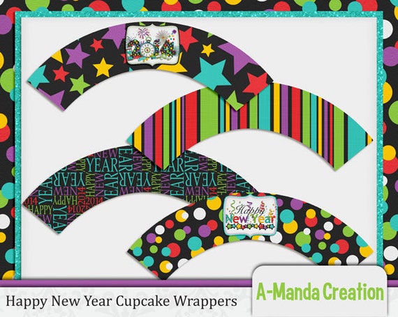 Happy New Year Printable Cupcake Wrappers Il_570xn