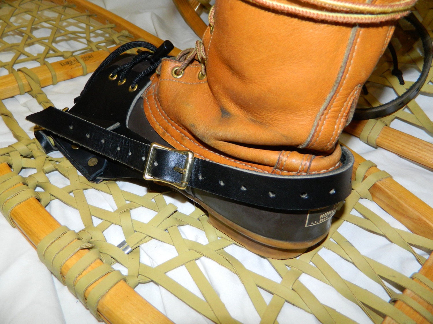 Pair LEATHER SNOWSHOE snow shoe quick bindings by MountainLeather