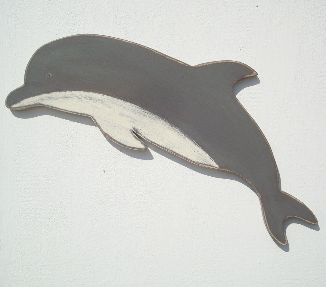 large dolphin wood wall art by folkycreations on Etsy