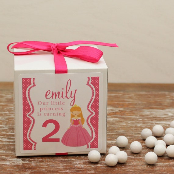 12 Personalized Princess Party Favor Boxes CHOOSE by thefavorbox