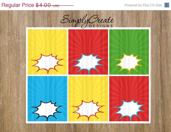 SALE Superhero Food Labels BLANK Food Labels.5x11 Jpeg DIGITAL File Il_570xn