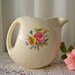 Antique Ceramic Pitcher Country Pitcher Rose Motif Tilt Design Ice Lip