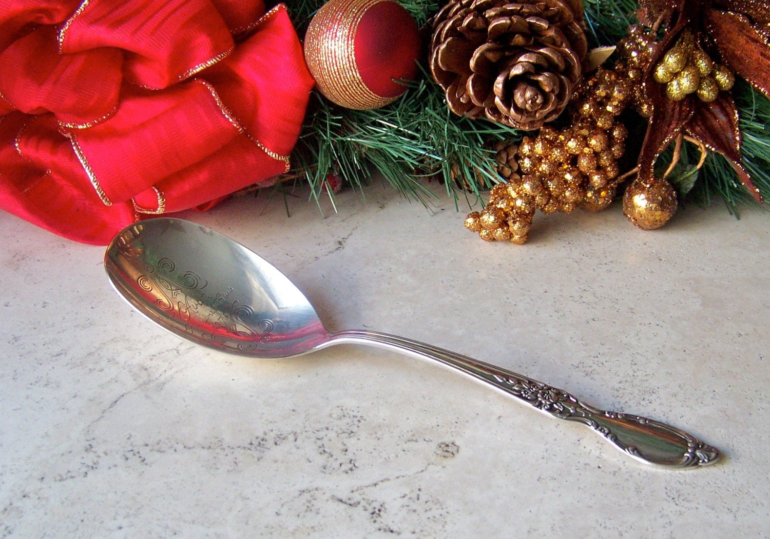 Vintage Serving Spoon International Silverplate Avon Engraved Serving Spoon Avon Lady Haute Juice