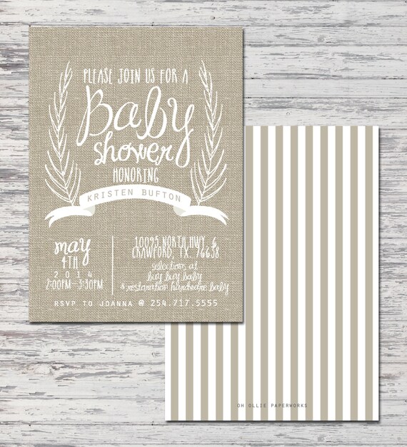 Neutral Baby Shower Invitation / Printable by OhOllie on Etsy