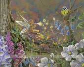 Fairy Tune- signed archival print 8x10,5x7 A4- whimsical Spring flower fairy fantasy woodland colored pencil musical childrens wall art Fairy Tune- signed archival print 8x10,5x7 A4- whimsical Spring flower fairy fantasy woodland colored pencil musical childrens wall art