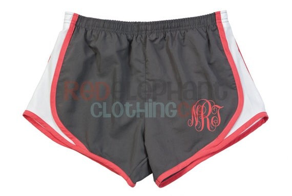 Monogrammed Running Shorts Personalized by RedElephantClothing