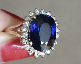 Blue Sapphire Ring, Kashmir Blue Co lor, NAtural Blue Sapphire Ring ...