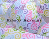 Pastel glitter Easter swirls on white grosgrain ribbon NEW EASTER Il_170x135