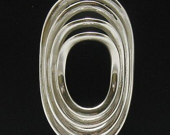 PE000434 Sterling silver pendant 925 solid Geometric ellipse