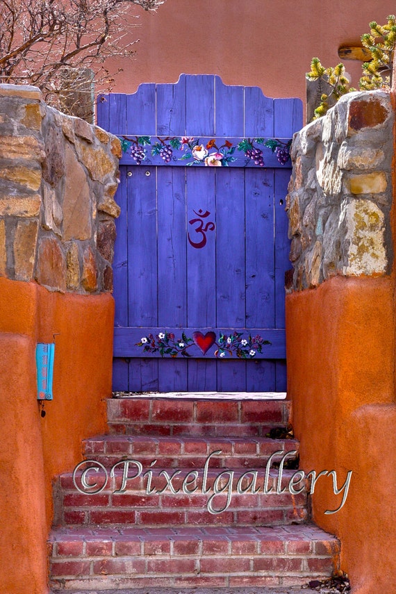 Items similar to Santa Fe Purple Gateway Purple and Orange Wall Art