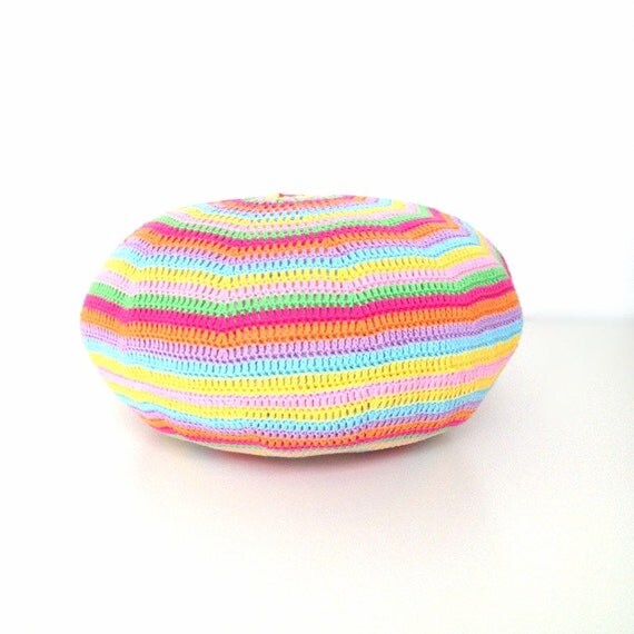 Crochet Pouf Ottoman Floor Cushion Round Pillow Pattern - Instant Dowload from ...