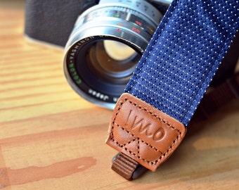 Navy Rainy Drops Camera Strap suits for DSLR / SLR with Quick Release Buckles