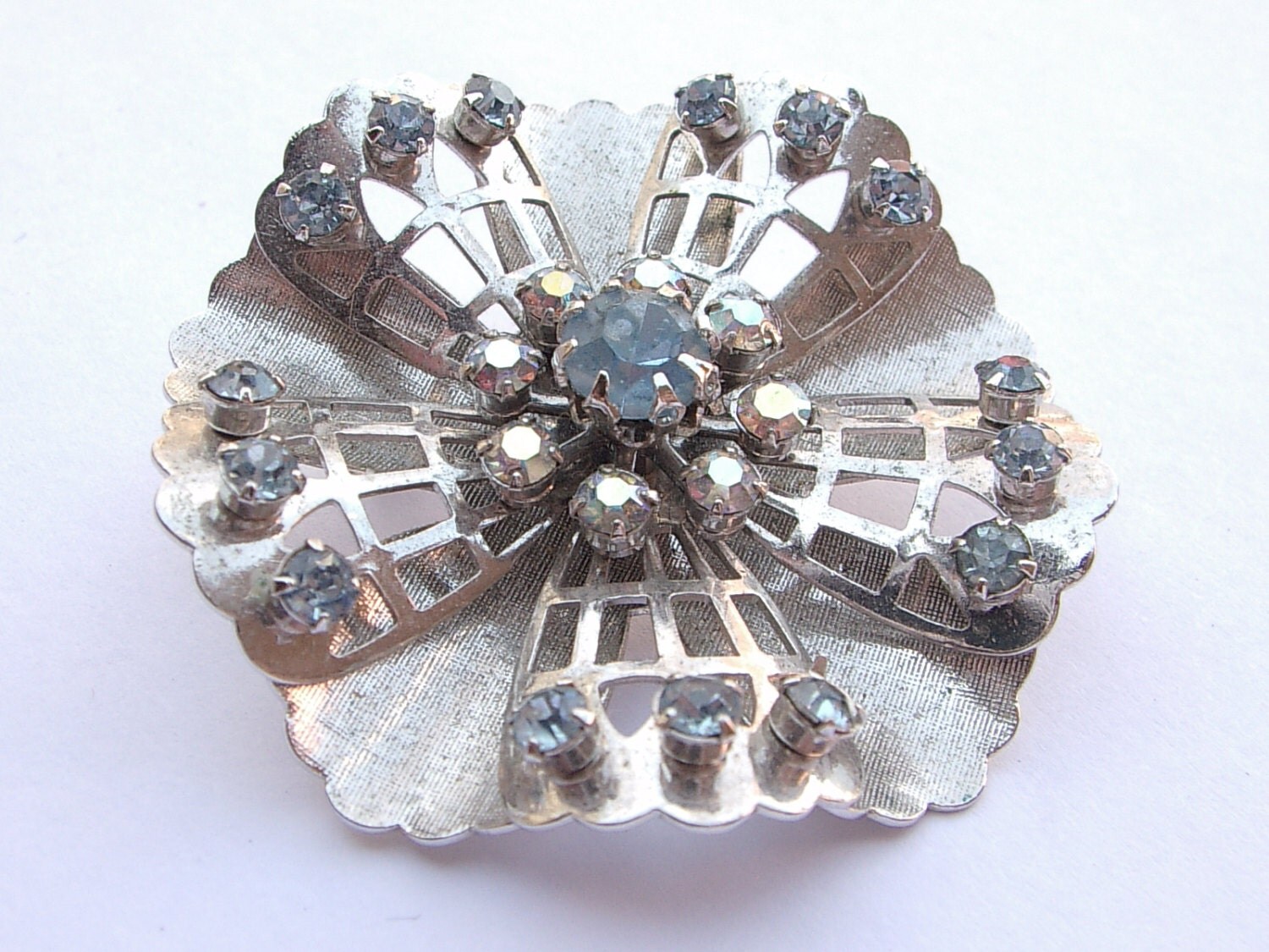 Antique 1940's Coro brooch pin silver enamel by ShoponSherman