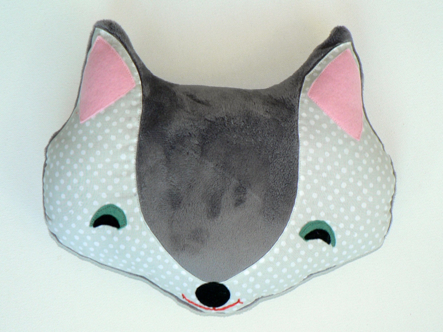 Gray Fox Pillow Plush Toy Nursery Decor by CecilClyde on Etsy