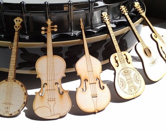 Set of Six Bluegrass Magnets Laser Cut - (MU-BG6)