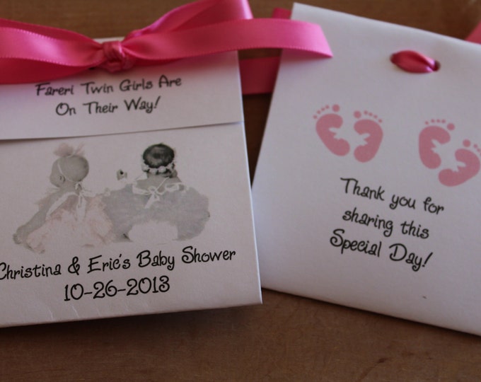 Ballerina Twins Two Girls or One Girl Tea Bag Favors Baby Shower Sprinkle Tea Party Favors Tea 1st 2nd 3rd Birthday Favors