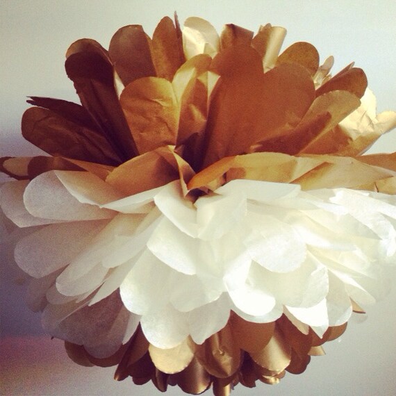 Mothers Day Decor The Original Gold Dipped Tissue Paper Pom