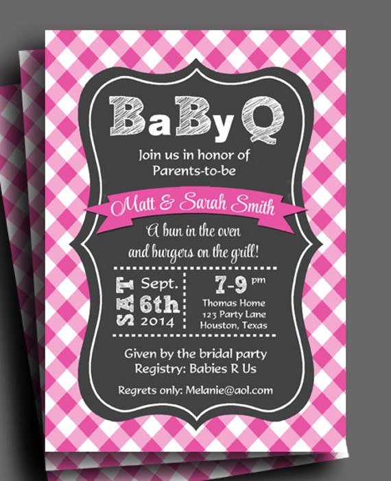 Baby Q Invitation Printable - Couples Baby Shower - Baby Q Fun Il_570xn