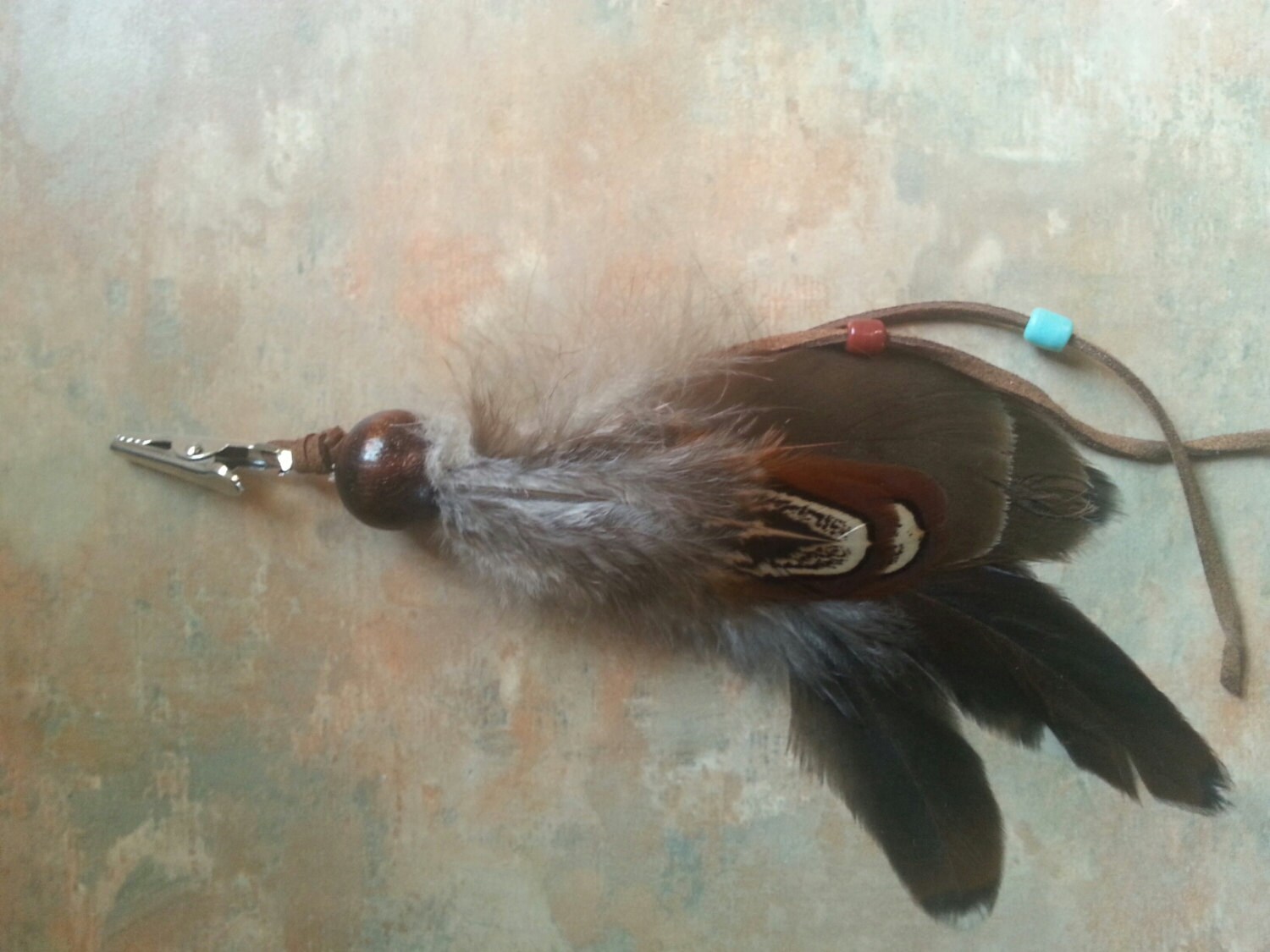 Awesome Feather Roach/Hair Clip/Alligator by WolfMountainJewelry