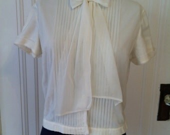 50s - 60s Blouse with Sheer Overlay - Mad Men - Betty Draper