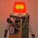 Robot Lamp Found Object Handmade Modern Bot Sculpture Nightlight Night light Metallic industrial steampunk Sculptures Artwork 3D Art minion