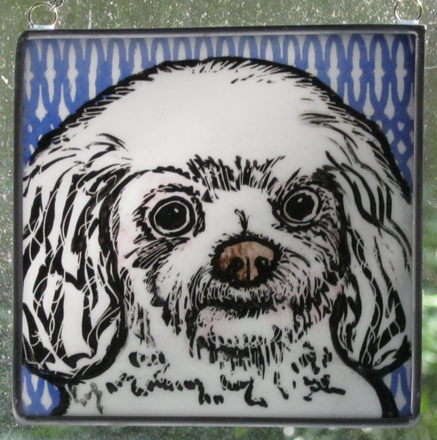 Stained Glass Dog Suncatcher Bichon Frise JRN064