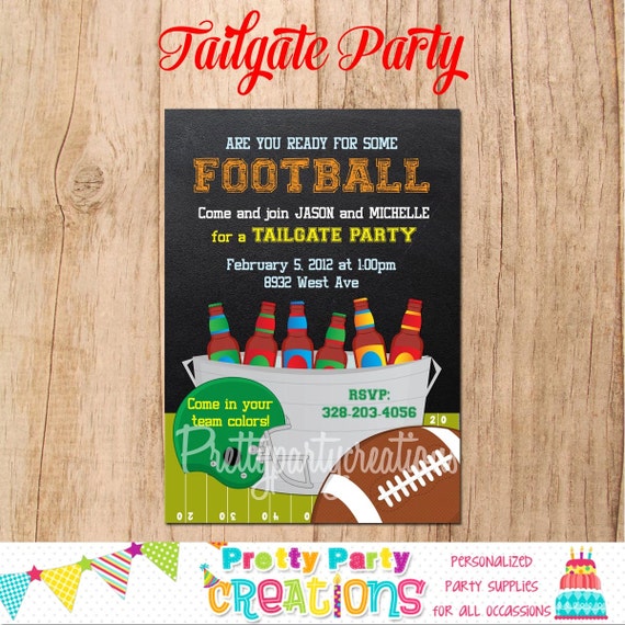 TAILGATE party invitation YOU print football Superbowl