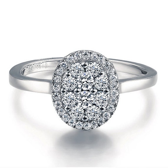 Cluster Settings Round Cut Diamond Engagement Ring by ldiamonds