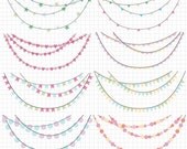 60% OFF SALE Garland Clipart Easter Pastel Bunting Clip Art Digital Download Il_170x135