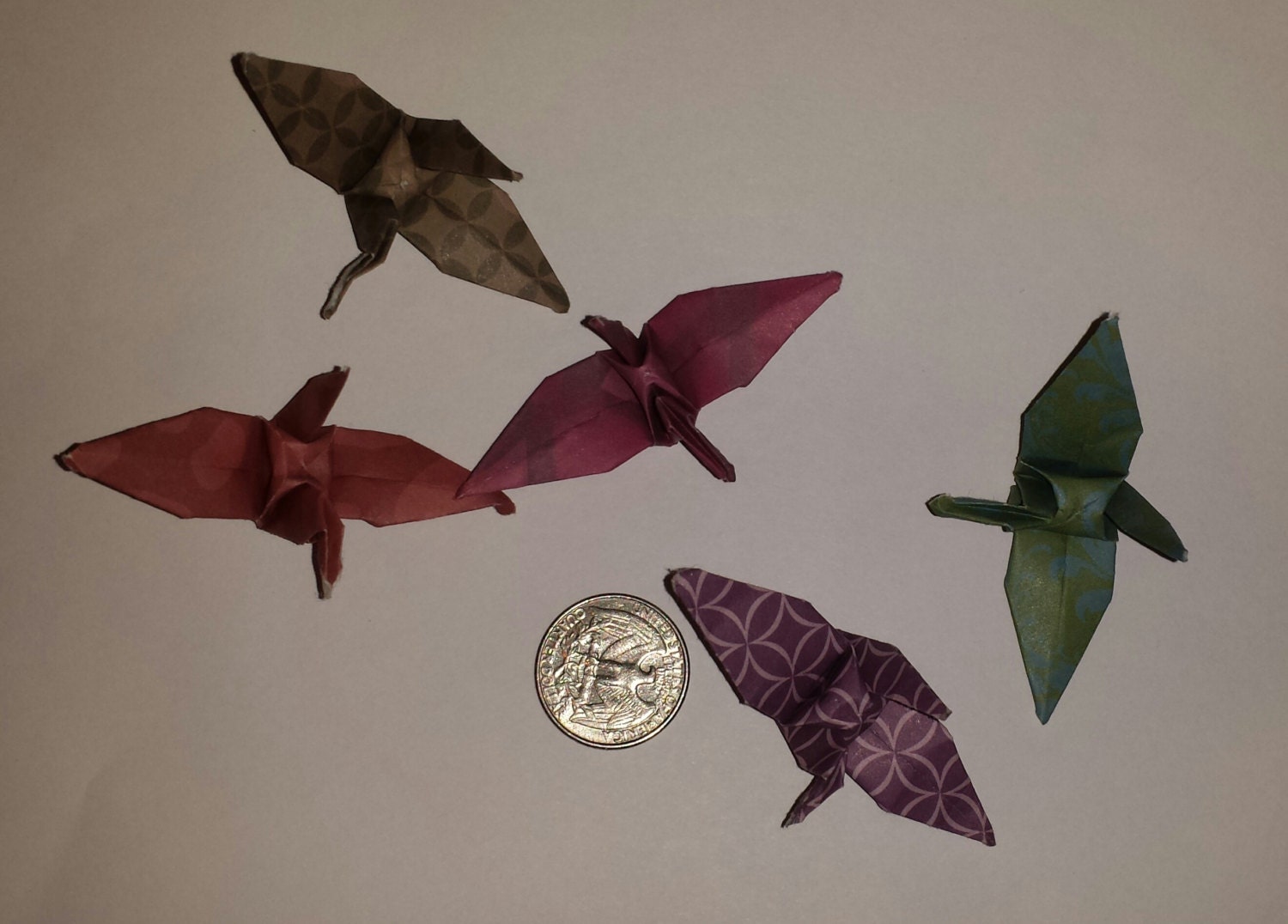 origami crane bird five ornaments holiday christmas assorted origami crane bird five ornaments holiday christmas assorted