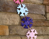 Felt Snowflake Garland Bunting in Purples and Pink Il_170x135