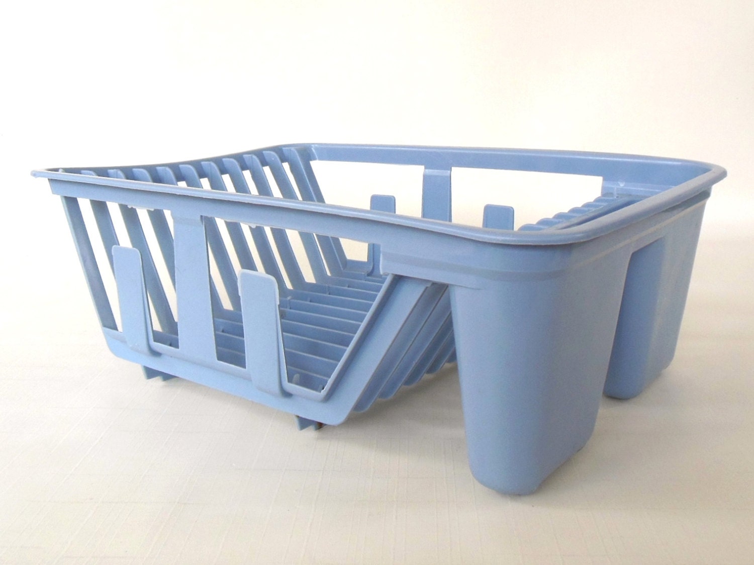 Plastic Dish Rack Small Early 1990s Blue Gray by LaurasLastDitch