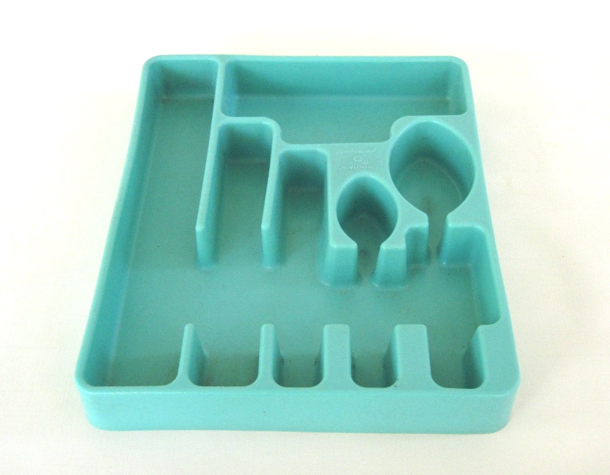 Rubbermaid Silverware Tray Turquoise 2920 Drawer Organizer