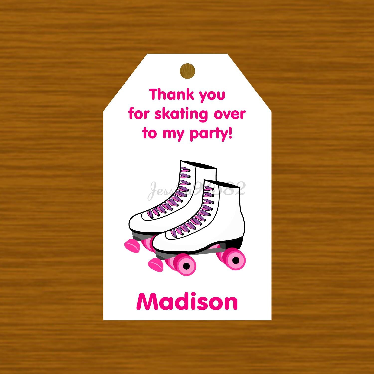 Set of 12 Roller Skate Thank You Favor Tags by jessica91582