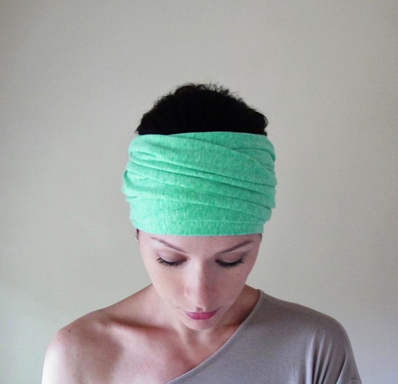 SPRING GREEN Head Scarf Vibrant Emerald Hair Wrap by EcoShag