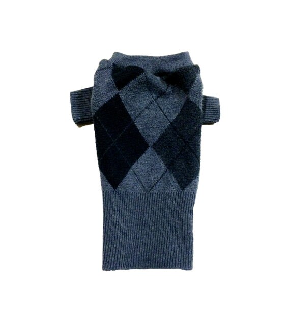 Designer Dog Sweater XX Small Blue Argyle Chihuahua Maltese