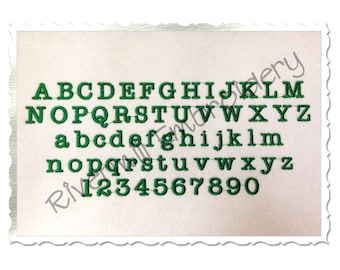Small Mini Typewriter Machine Embroidery Font Alphabet - 1/2" & 3/4" Sizes